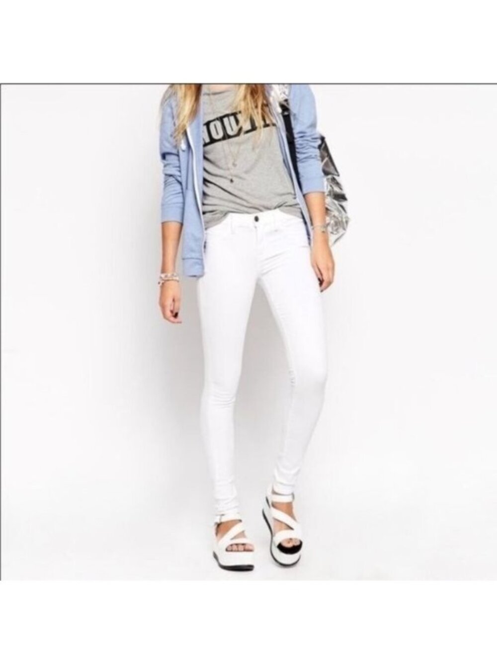 Wildfox The Marianna White Mid-Rise Skinny Jeans